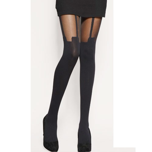 Sexy black mock suspenderstocking